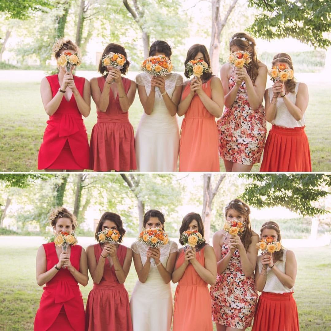 Demoiselles d'honneur robes oranges