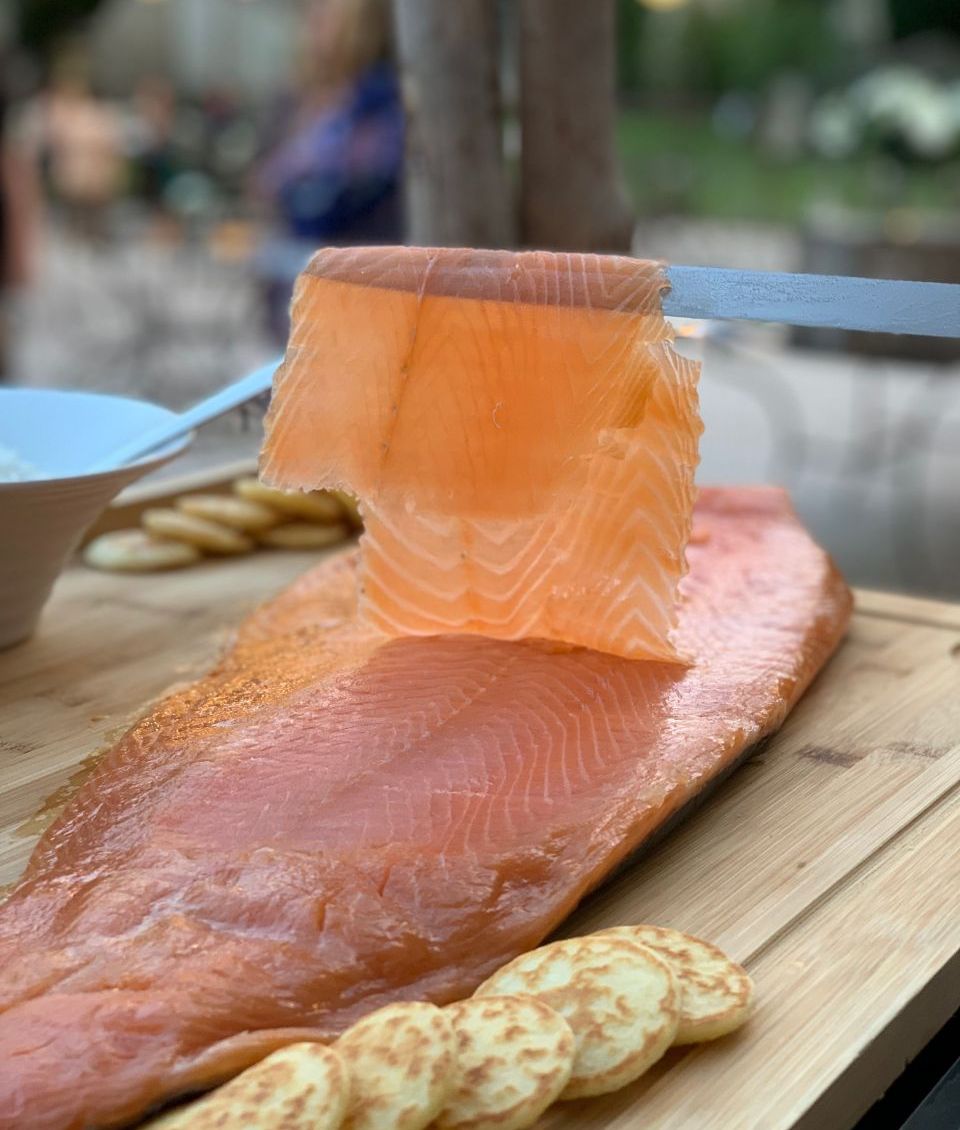 Saumon frais blinis